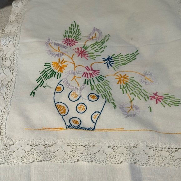 Handmade Other - Linens Table Runner Lot of Cross Stitch Flower Basket needlepoint Bird misc 10++